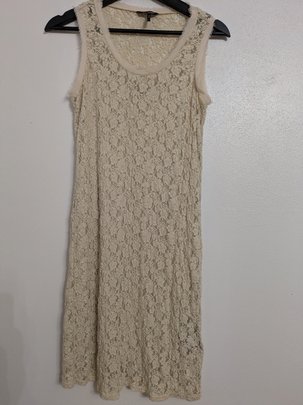 Daisy Fuentes Cream Lace Sleeveless Midi Dress